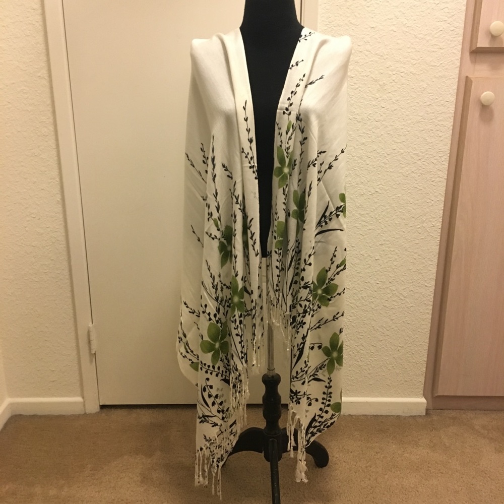 Floral print wrap scarf shawl